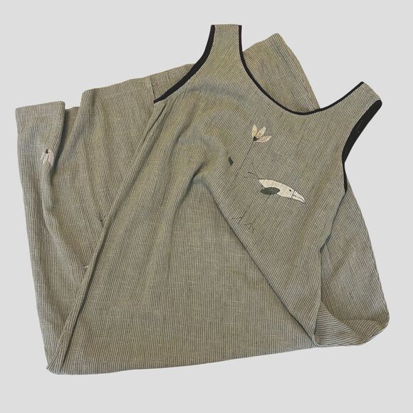 Play Alegre Womens Sleeveless Maxi Dress Size S Green Hand Painted Art To Wear - Picture 1 of 12